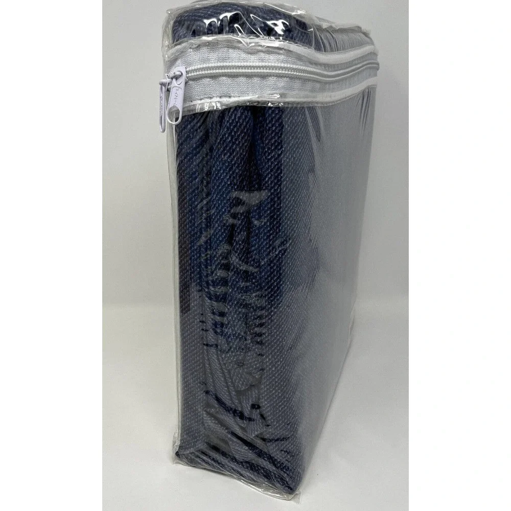 DORMIFY‎ Blue Chambray Queen Duvet and Standard Sham Set 100% Cotton Satine NEW
